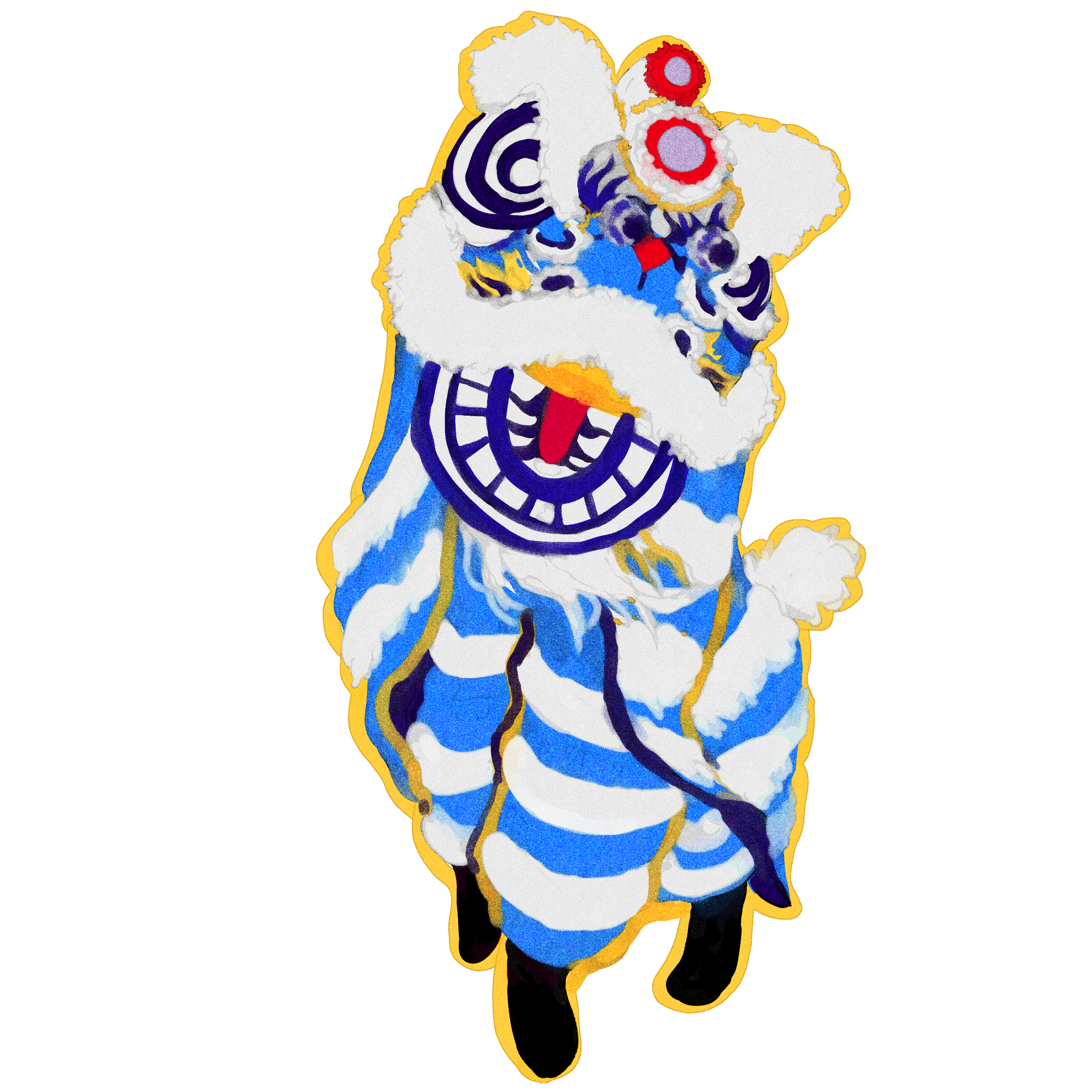 A blue lion from lion dance.