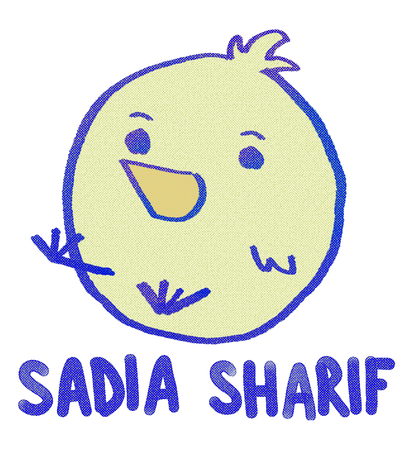 Pale yellow baby chick logo. Sadia Sharif.